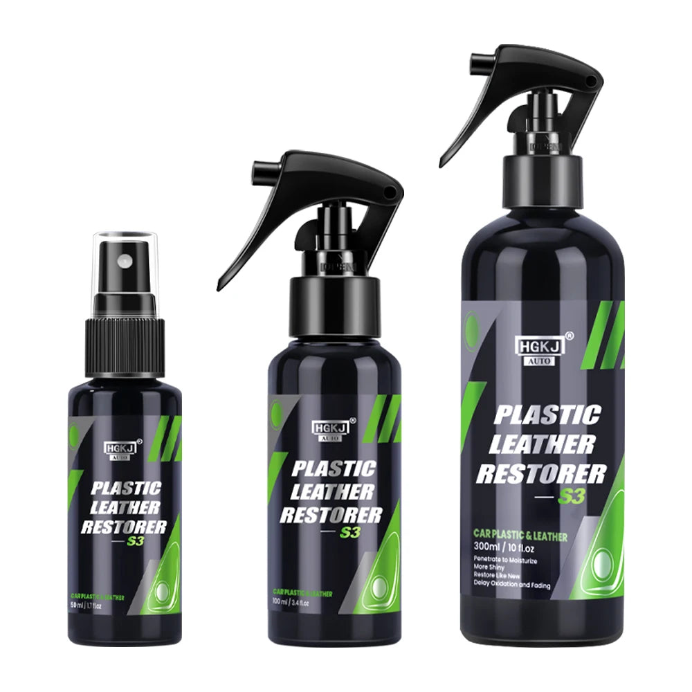 HGKJ S3 Car Interior Parts Liquid Leather Plastic Renovator Refreshing Restorer Foam Cleaner Spray Refurbishment Paste for Auto
