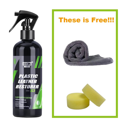 HGKJ S3 Car Interior Parts Liquid Leather Plastic Renovator Refreshing Restorer Foam Cleaner Spray Refurbishment Paste for Auto