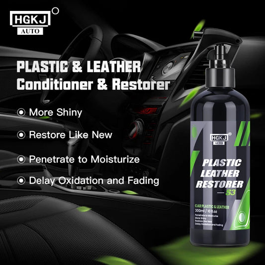 HGKJ S3 Car Interior Parts Liquid Leather Plastic Renovator Refreshing Restorer Foam Cleaner Spray Refurbishment Paste for Auto