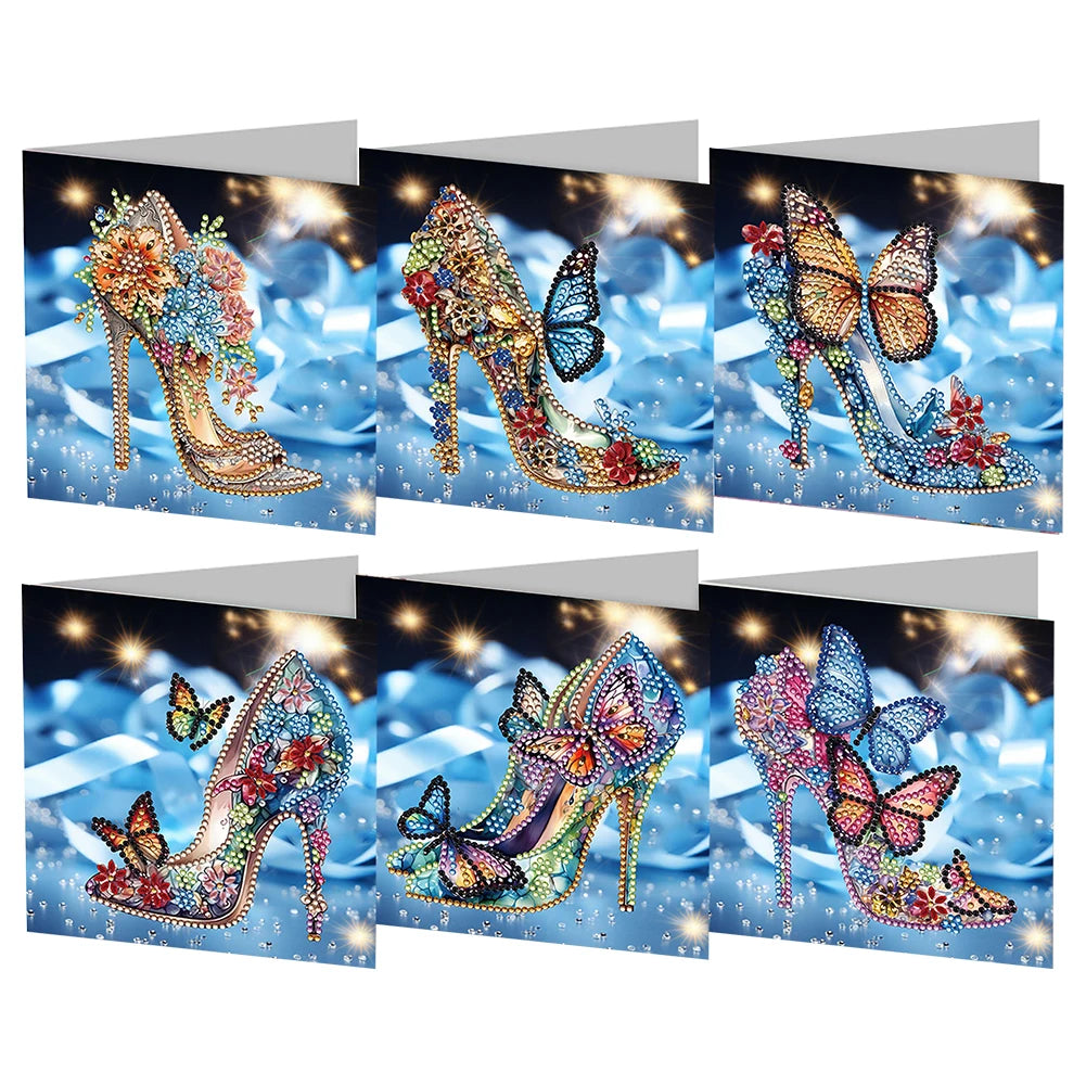 6/12pc DIY Diamond Painting Kits Greeting Card New 2024 Christmas Festival Card Diamond Daily Wish Card Gifts for Family Friends