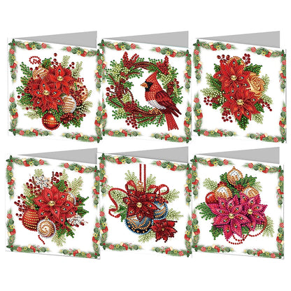 6/12pc DIY Diamond Painting Kits Greeting Card New 2024 Christmas Festival Card Diamond Daily Wish Card Gifts for Family Friends