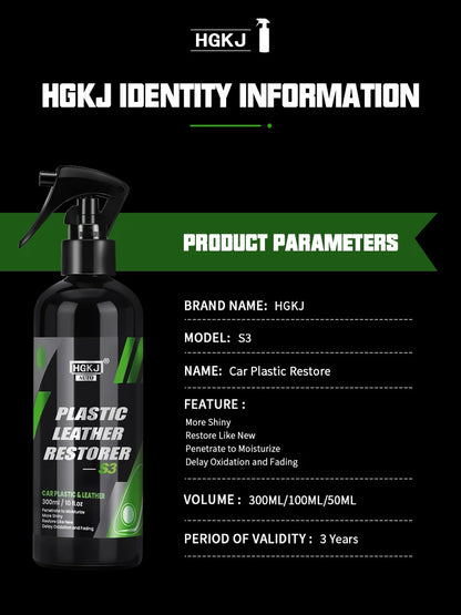 HGKJ S3 Car Interior Parts Liquid Leather Plastic Renovator Refreshing Restorer Foam Cleaner Spray Refurbishment Paste for Auto