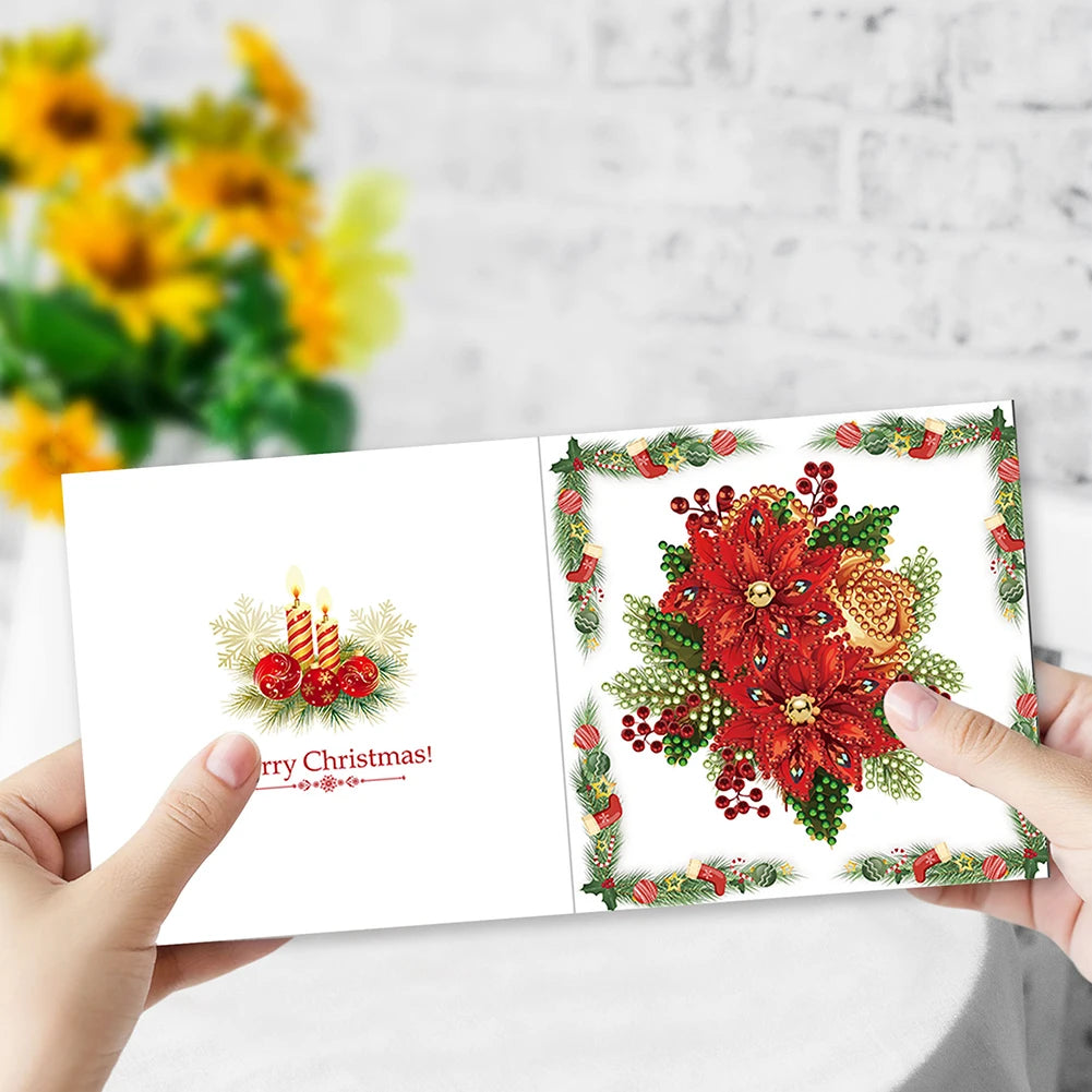 6/12pc DIY Diamond Painting Kits Greeting Card New 2024 Christmas Festival Card Diamond Daily Wish Card Gifts for Family Friends