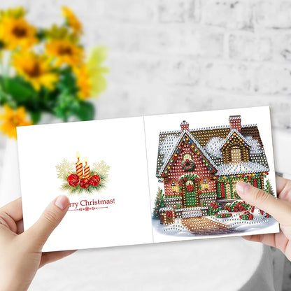 6/12pc DIY Diamond Painting Kits Greeting Card New 2024 Christmas Festival Card Diamond Daily Wish Card Gifts for Family Friends