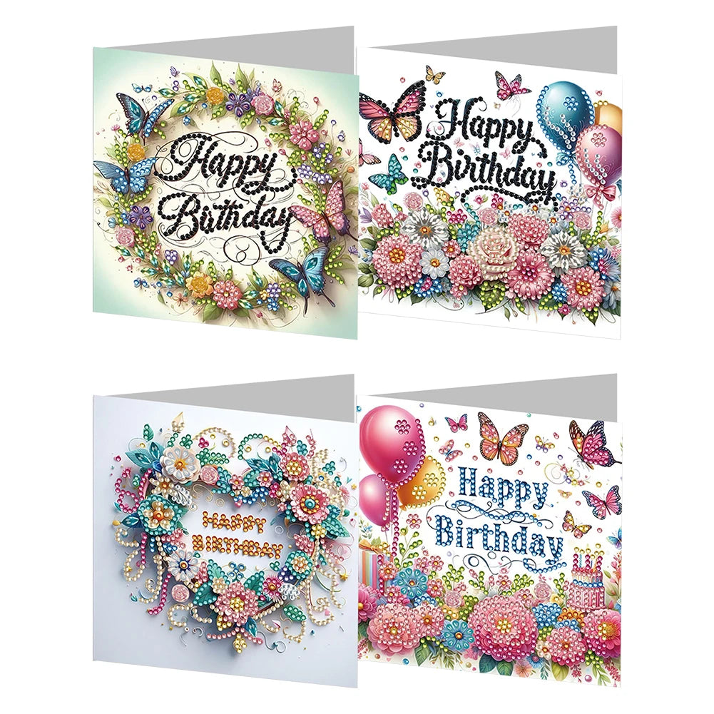 6/12pc DIY Diamond Painting Kits Greeting Card New 2024 Christmas Festival Card Diamond Daily Wish Card Gifts for Family Friends