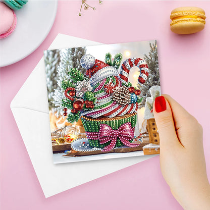6/12pc DIY Diamond Painting Kits Greeting Card New 2024 Christmas Festival Card Diamond Daily Wish Card Gifts for Family Friends