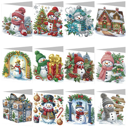 6/12pc DIY Diamond Painting Kits Greeting Card New 2024 Christmas Festival Card Diamond Daily Wish Card Gifts for Family Friends