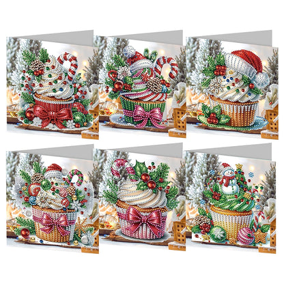 6/12pc DIY Diamond Painting Kits Greeting Card New 2024 Christmas Festival Card Diamond Daily Wish Card Gifts for Family Friends